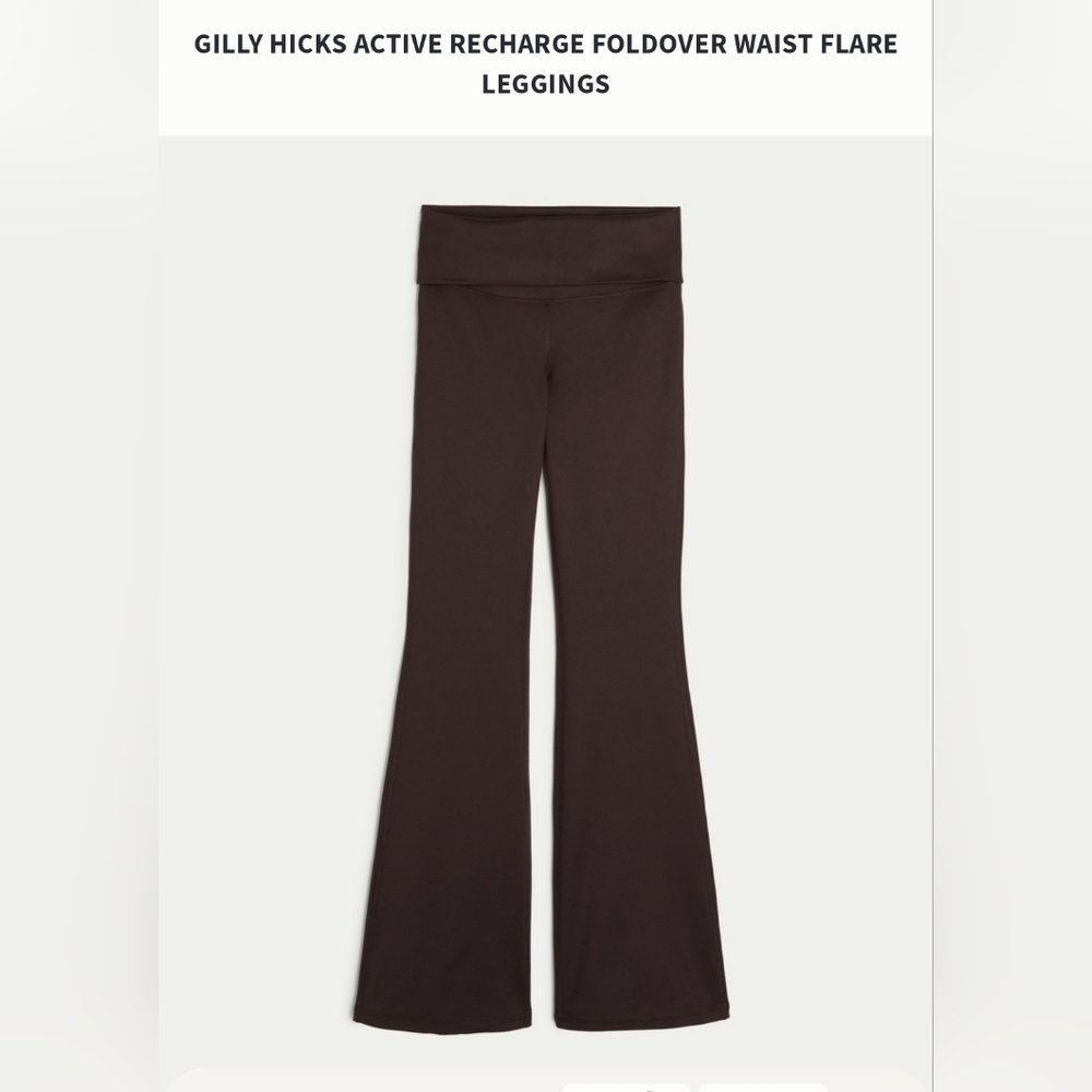 Gilly Hicks Active Recharge Foldover Waist Flare Pants, XXS, ESPRESSO, NWT!